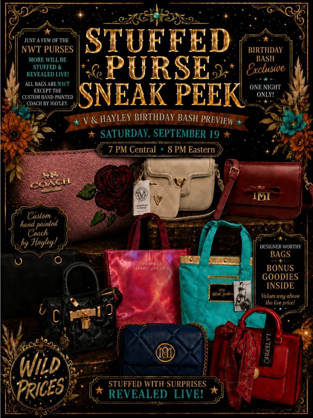 🎉 V & Hayley’s Birthday Bash | Stuffed NWT Purse Sneak Peek 👜✨ - Picture 2 of 2